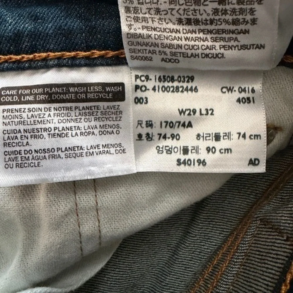 Levi's 508 Regular Taper Jeans Men's 29x32 Dark Wash Denim